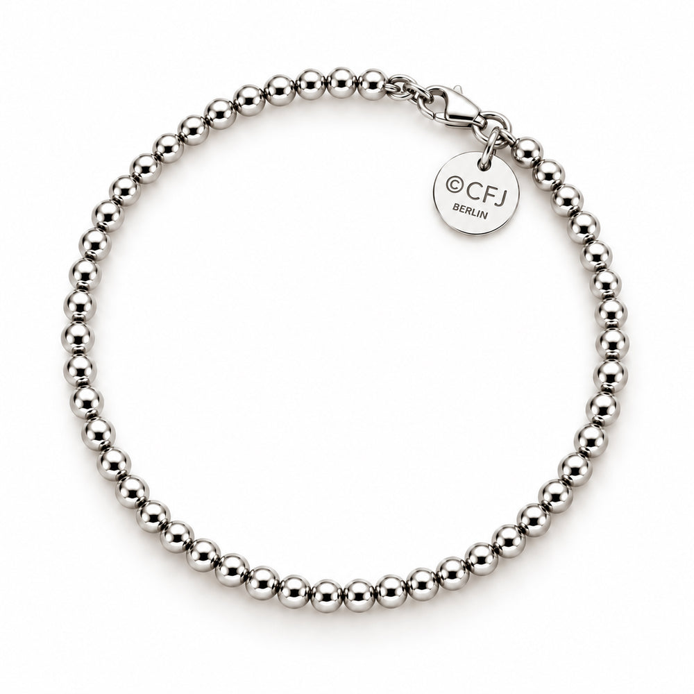 Kugelarmband 4mm - 925 Silber /925 Rhodium Silber
