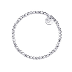 Kugelarmband  4mm - 925Silber / 925 Silber Rhodium