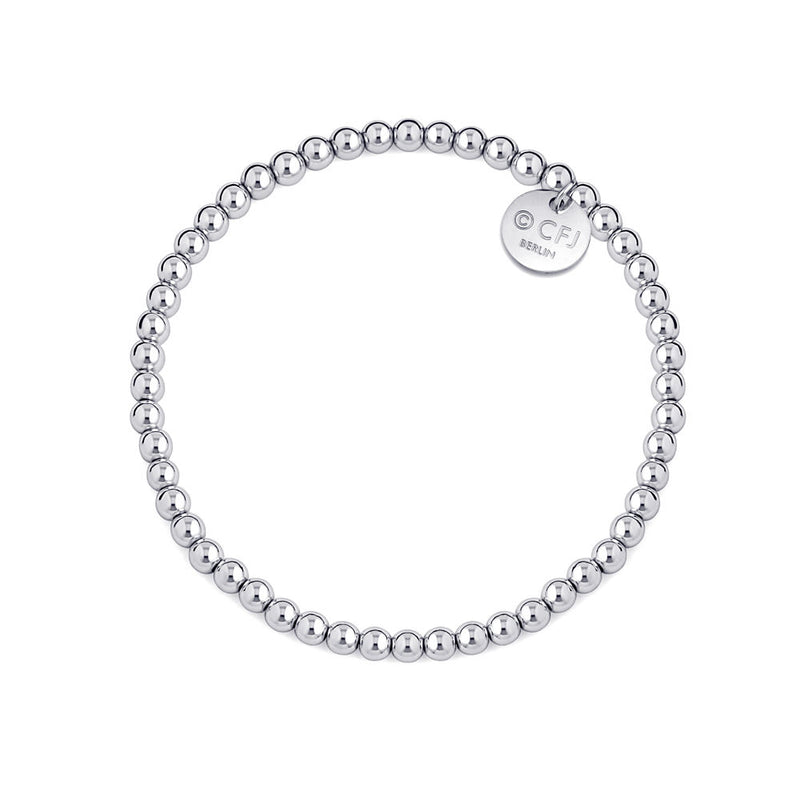 Kugelarmband  4mm - 925Silber / 925 Silber Rhodium