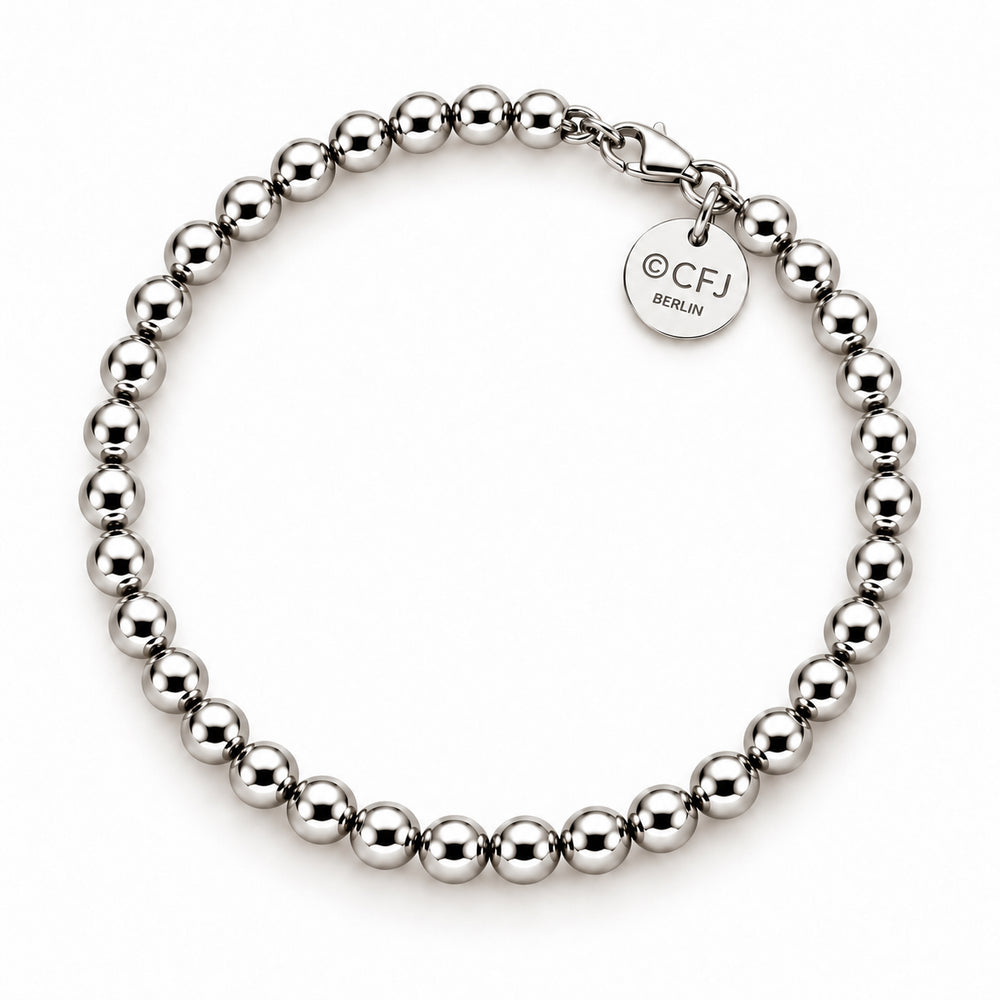 Kugelarmband 5mm - 925 Silber /925 Rhodium Silber