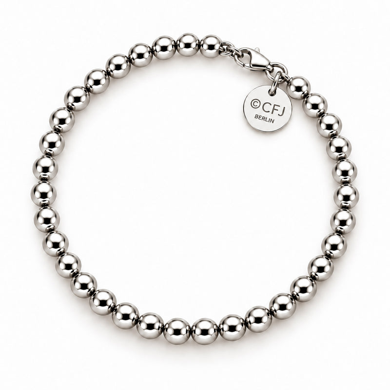 Kugelarmband 5mm - 925 Silber /925 Rhodium Silber