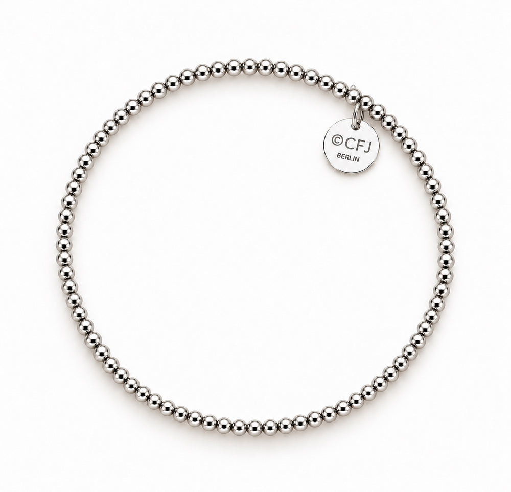 Kugelarmband 2.5mm - 925 Silber /925 Rhodium Silber