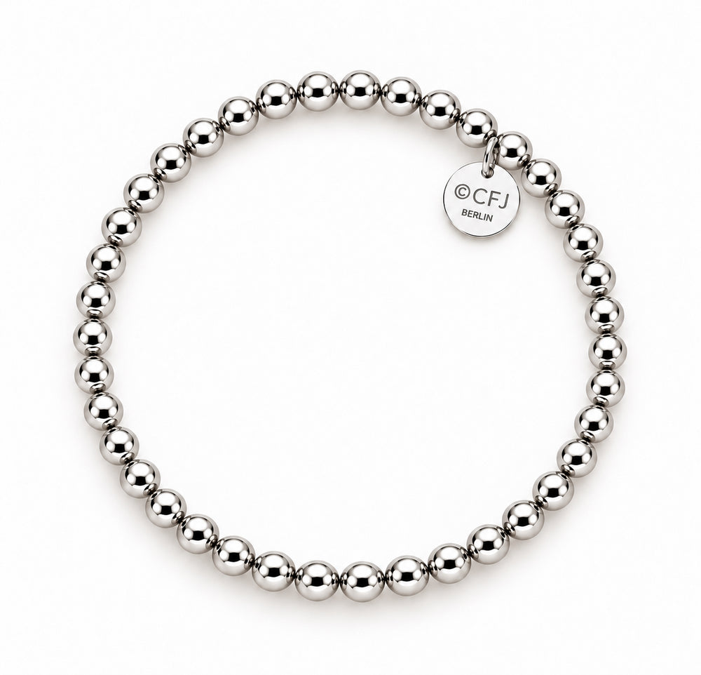 Kugelarmband 5mm - 925 Silber /925 Rhodium Silber