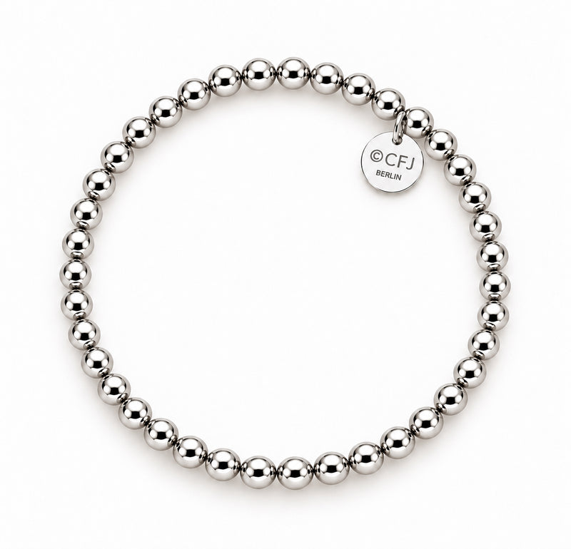 Kugelarmband 5mm - 925 Silber /925 Rhodium Silber