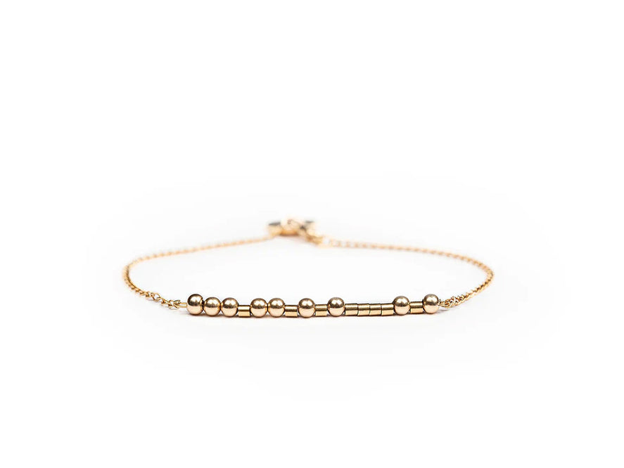 Namensarmband - Morse.Code.Chain.Bracelet - 14k Gold / 14k Roségold filled