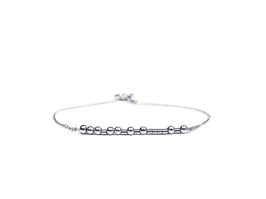 Namensarmband - Morse.Code.Chain.Bracelet - 925 Silber