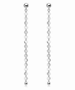 NEVE Earring - Langer Pailletten Ohrhänger - Silber
