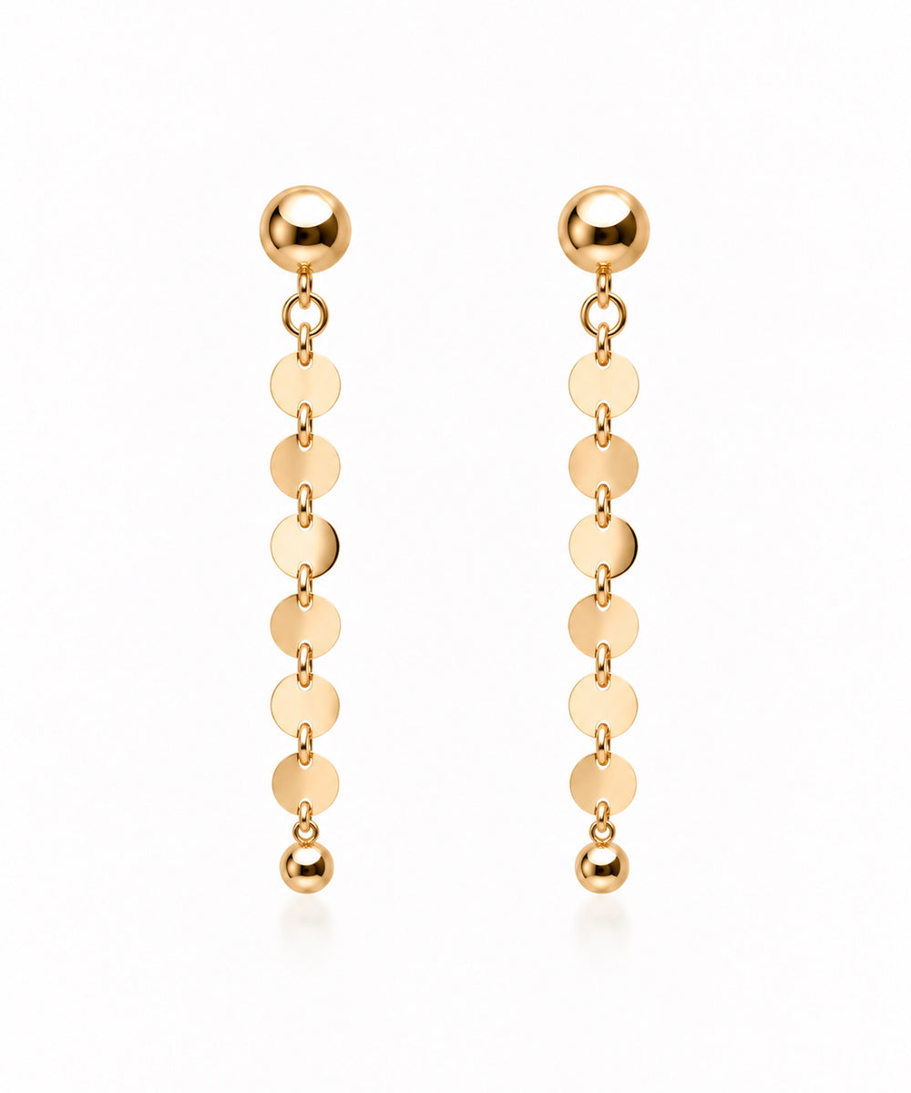 NEVE Earring - kurzer Pailletten Ohrring - Gold / Roségold