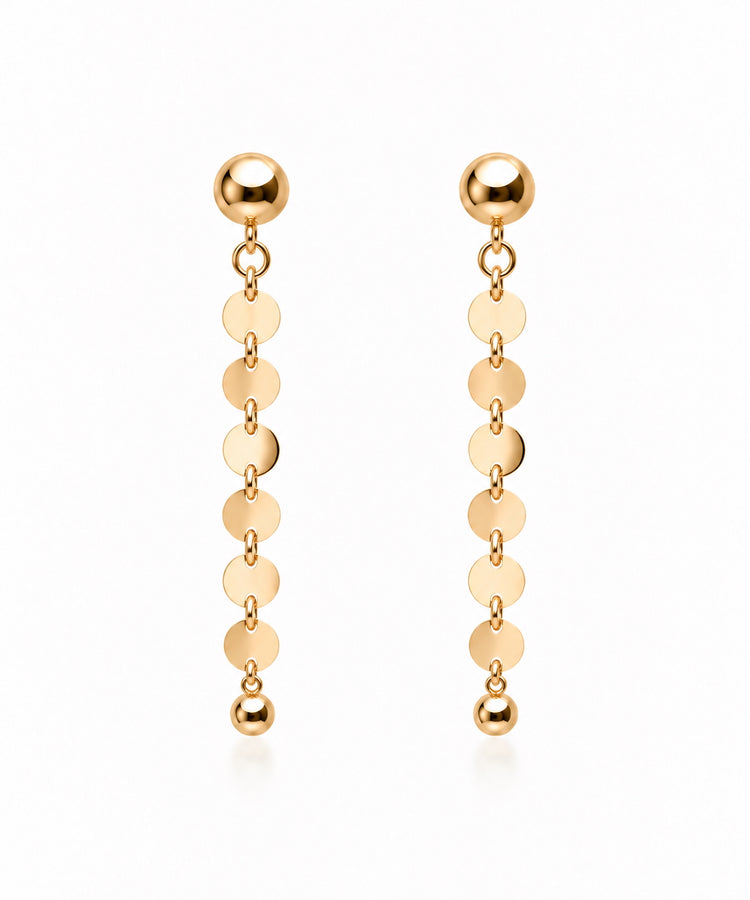 NEVE Earring - kurzer Pailletten Ohrring - Gold / Roségold