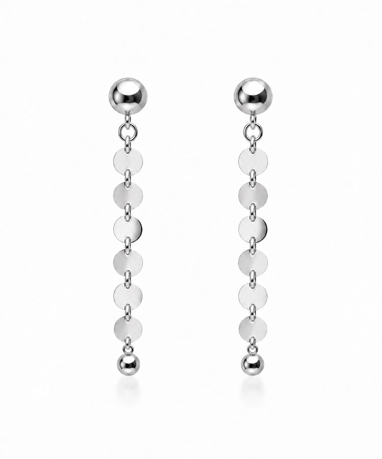 NEVE Earring - kurzer Pailletten Ohrhänger - Silber