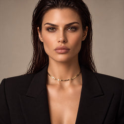 NEVE Choker - Pailletten Choker - Gold / Roségold