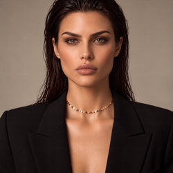 NEVE Choker - Pailletten Choker - Gold / Roségold