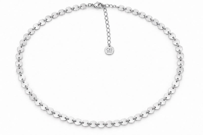 NEVE Choker - Pailletten Choker - Silber
