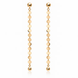 NEVE Earring - langer Pailletten Ohrring - Gold / Roségold
