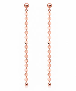 NEVE Earring - langer Pailletten Ohrring - Gold / Roségold