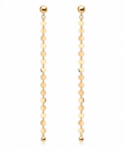 NEVE Earring - langer Pailletten Ohrring - Gold / Roségold
