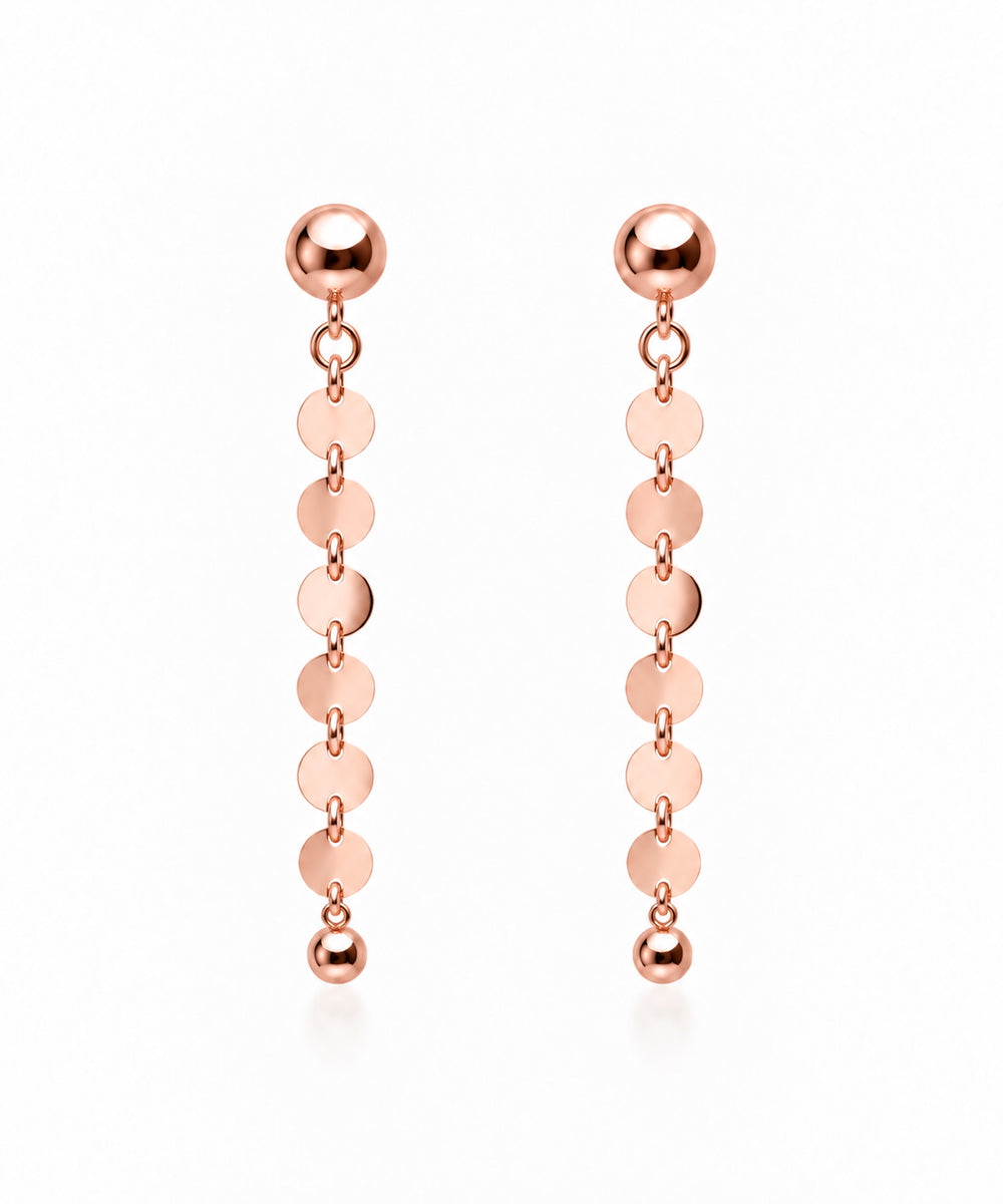 NEVE Earring - kurzer Pailletten Ohrring - Gold / Roségold