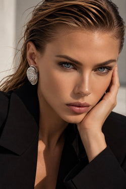 Orchid Oversize Earrings - Silber