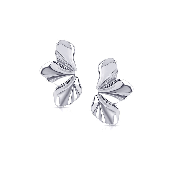 Sculptural Flow Earrings Silber 2