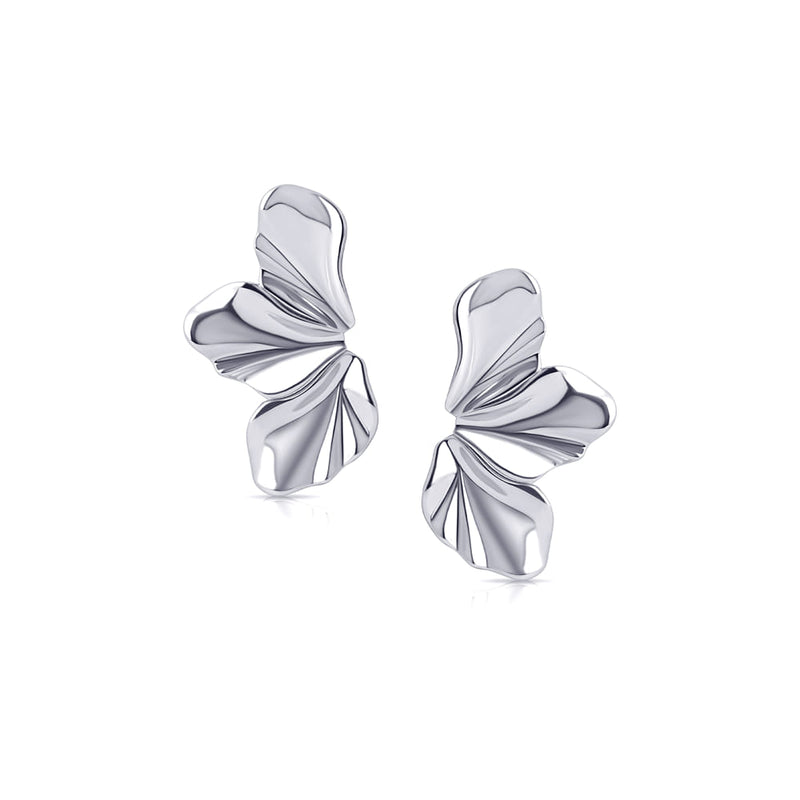 Sculptural Flow Earrings Silber 2