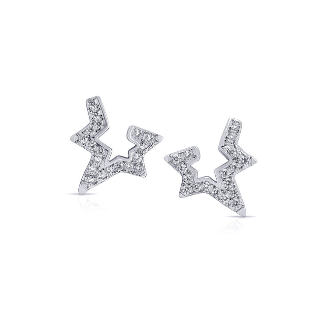 Star Earrings with Pavé Silber