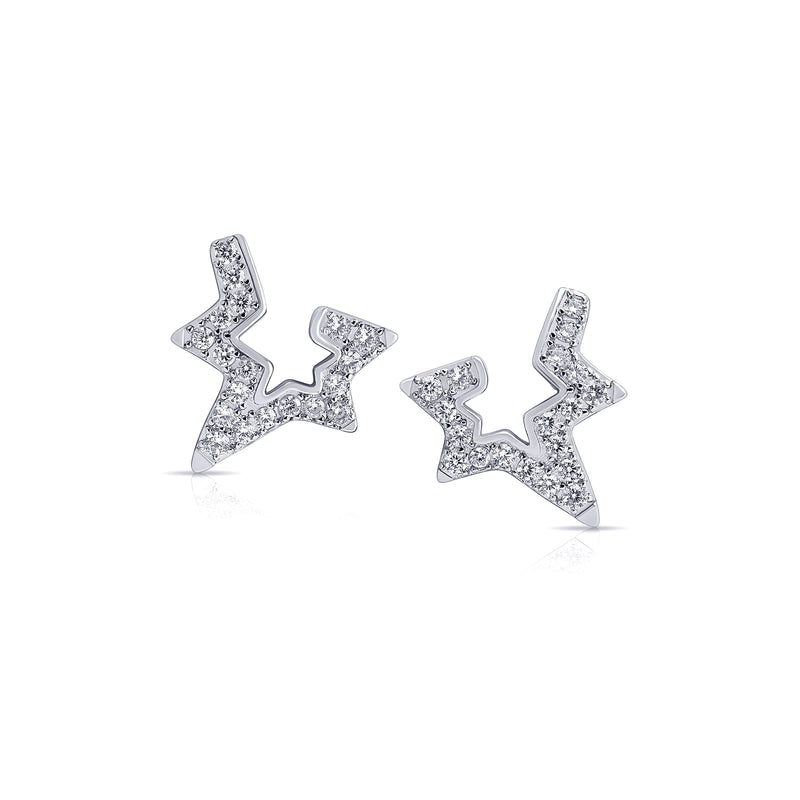 Star Earrings with Pavé Silber