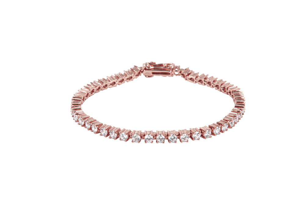 THE HIGH SPARKLE TENNIS BRACELET- 3MM- ROSÈGOLD