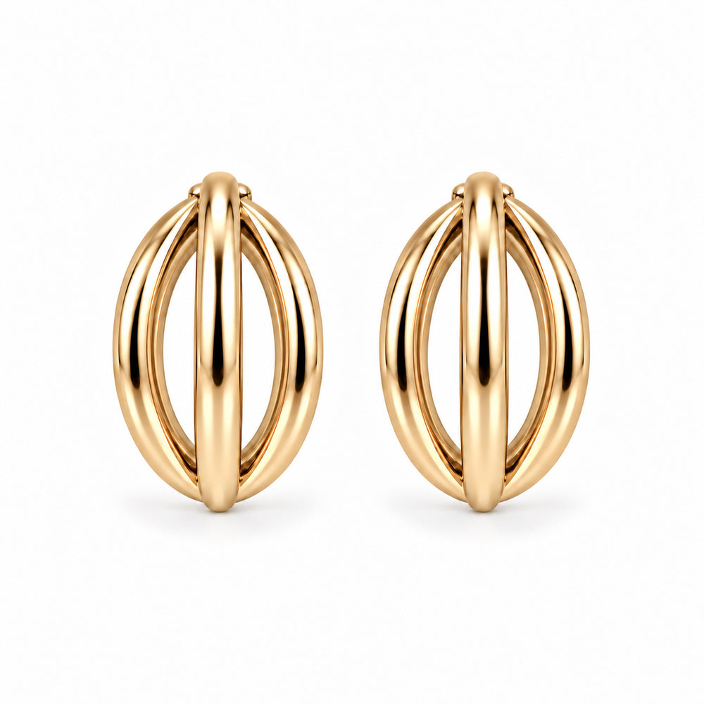 Triple Dimension Earrings - Gold