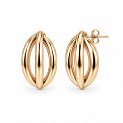 Triple Dimension Earrings - Gold