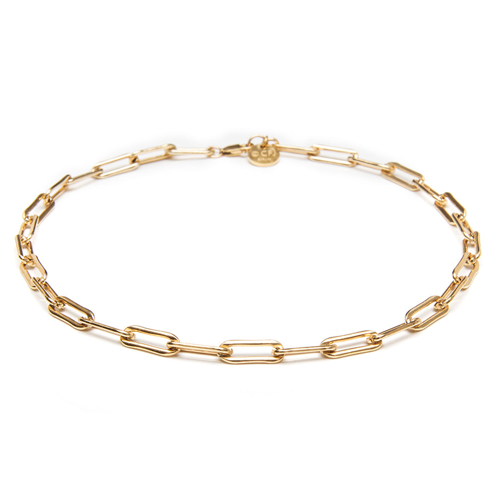 VALDA Jumbo Choker - Grobe Gliederkette 35-40cm -  Gold