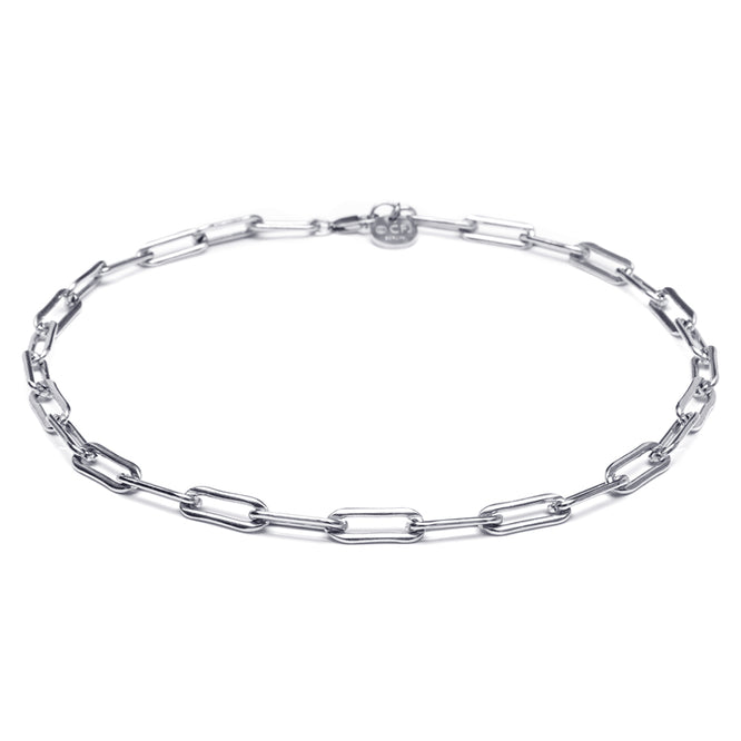 VALDA JUMBO Choker  - Grobe Gliederkette 35-40cm - Silber
