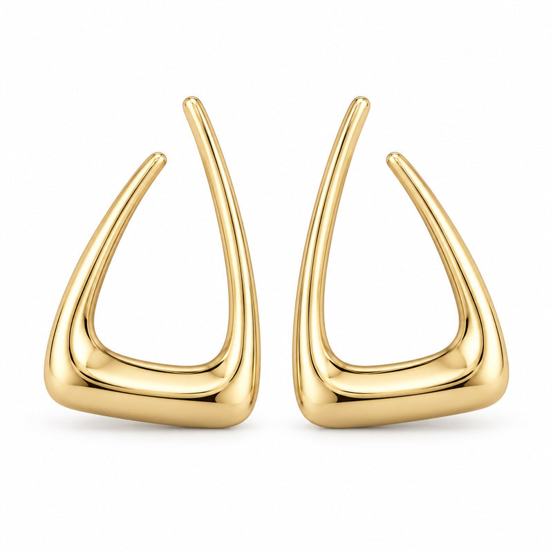 V Motions Earrings - Gold