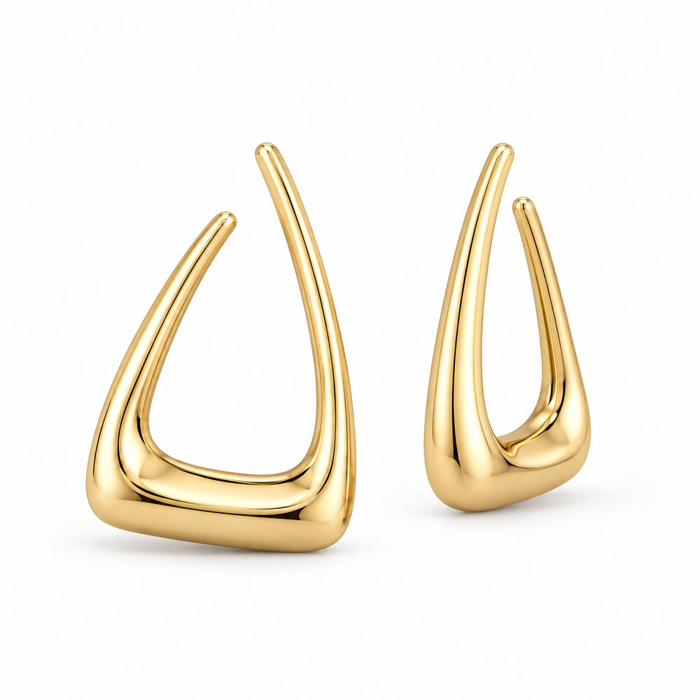 V Motions Earrings - Gold