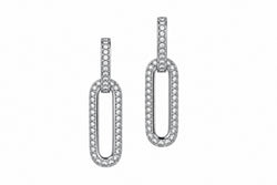 YVAZRA 2in1 FULL PAVÈ EARRINGS - SILBER