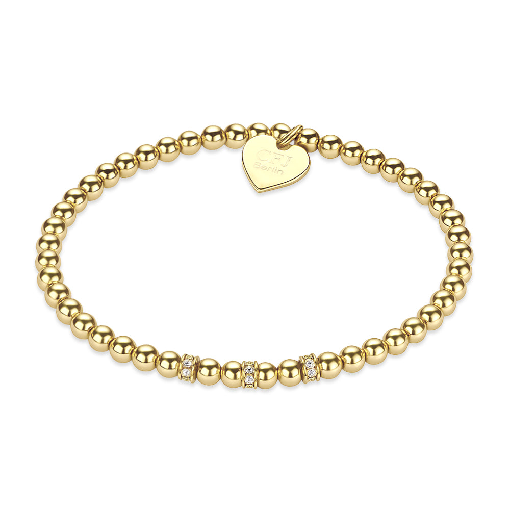 IZZARA MINI  - Kugelarmband mit Glitzerelementen - Elastisch oder mit Verschluss - 4mm -  14k Gold/ Roségold filled