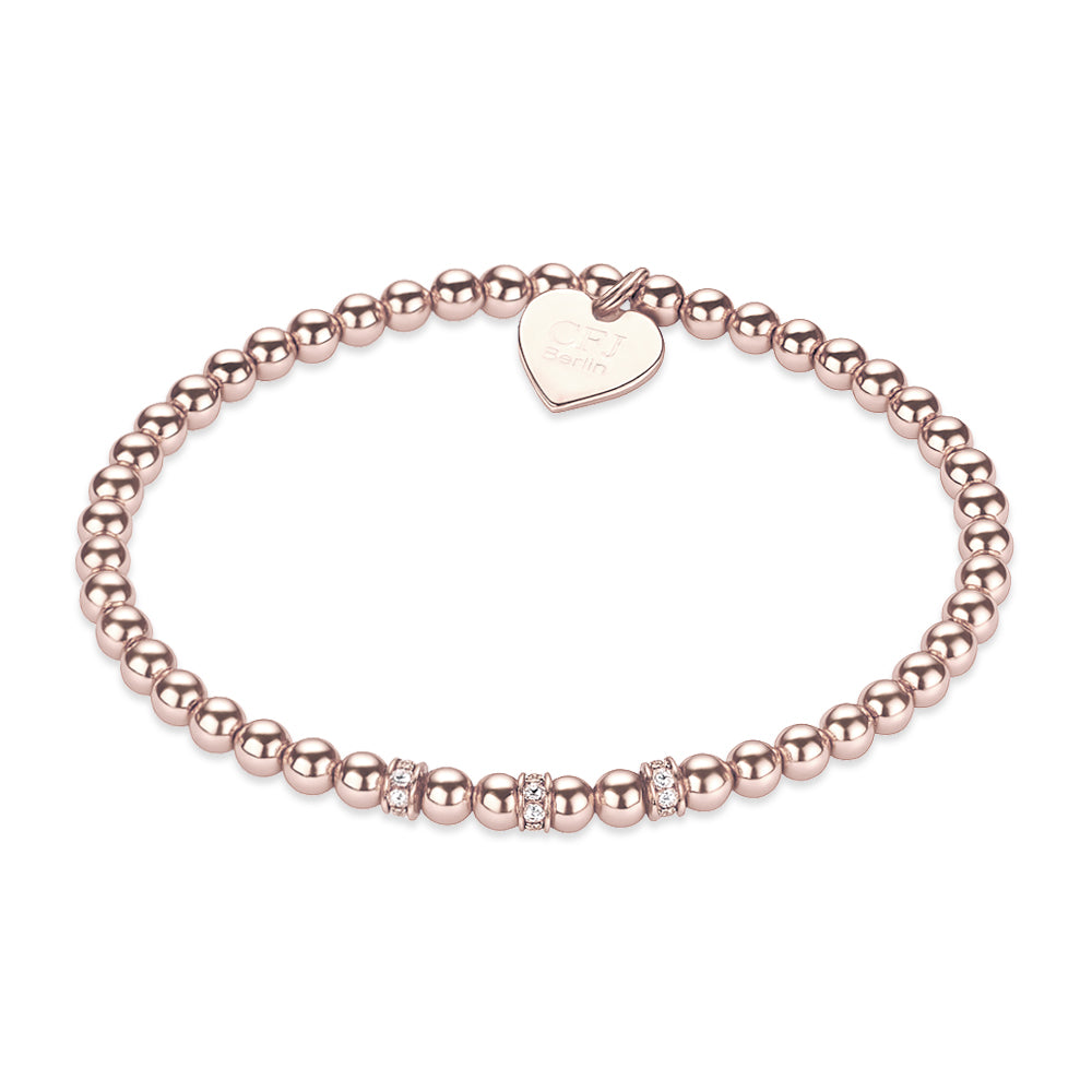 IZZARA MINI  - Kugelarmband mit Glitzerelementen - Elastisch oder mit Verschluss - 4mm -  14k Gold/ Roségold filled