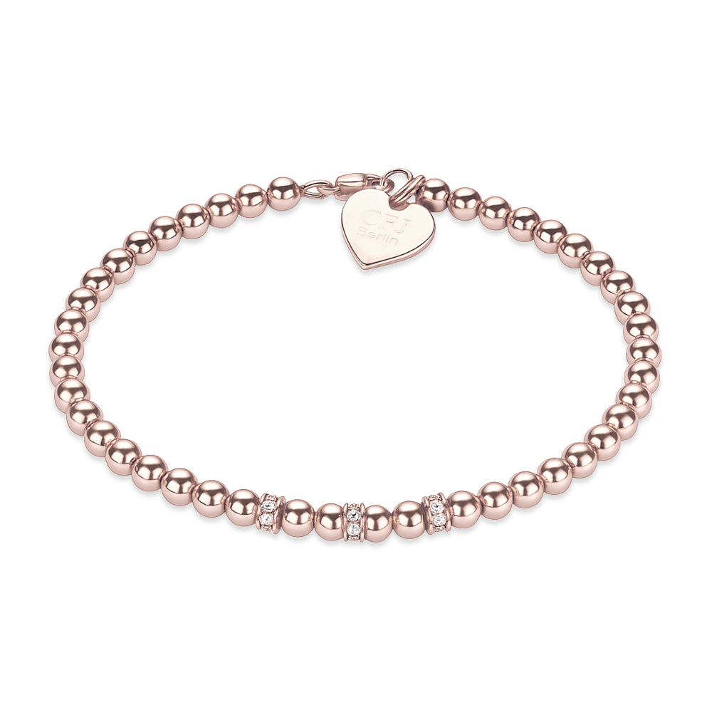 IZZARA MINI  - Kugelarmband mit Glitzerelementen - Elastisch oder mit Verschluss - 4mm -  14k Gold/ Roségold filled