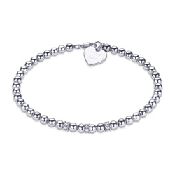 IZZARA MINI  - Kugelarmband mit Glitzerelementen - Elastisch oder mit Verschluss - 4mm - 925 Silber