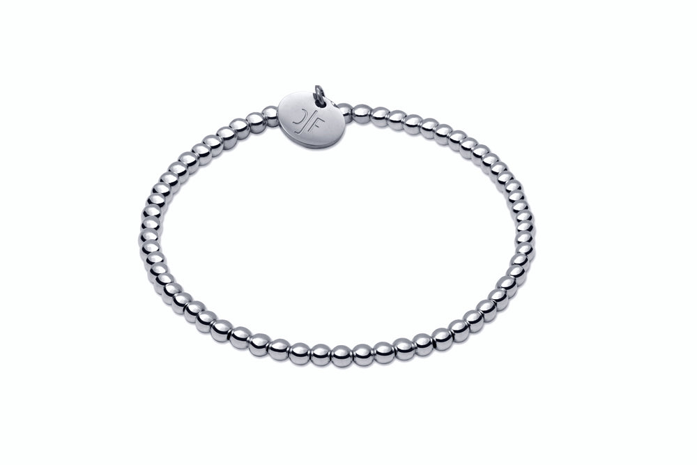 Feines Kugelarmband - Elastisch oder mit Verschluss - 3mm -  925 Silber / 925 Rhodium