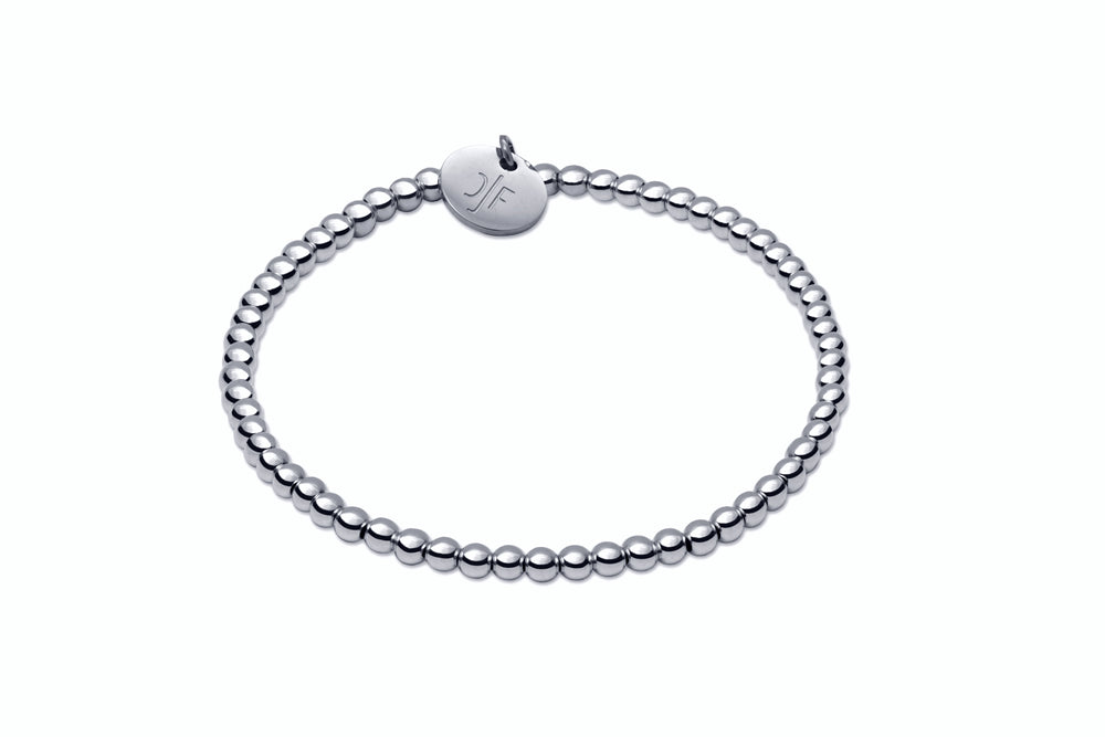 Feines Kugelarmband - Beaded Bracelet - 3mm -  925 Silber / 925 Rhodium