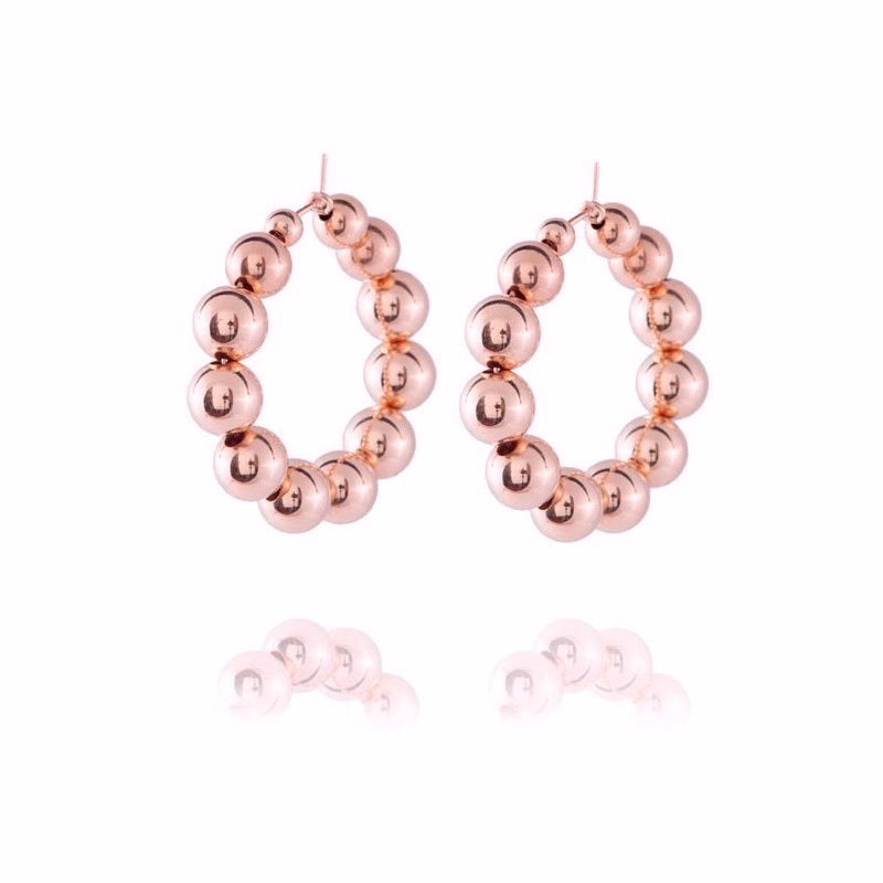 AURA BIG - Creole mit Kugeln - 14k Gold /14k Roségold filled
