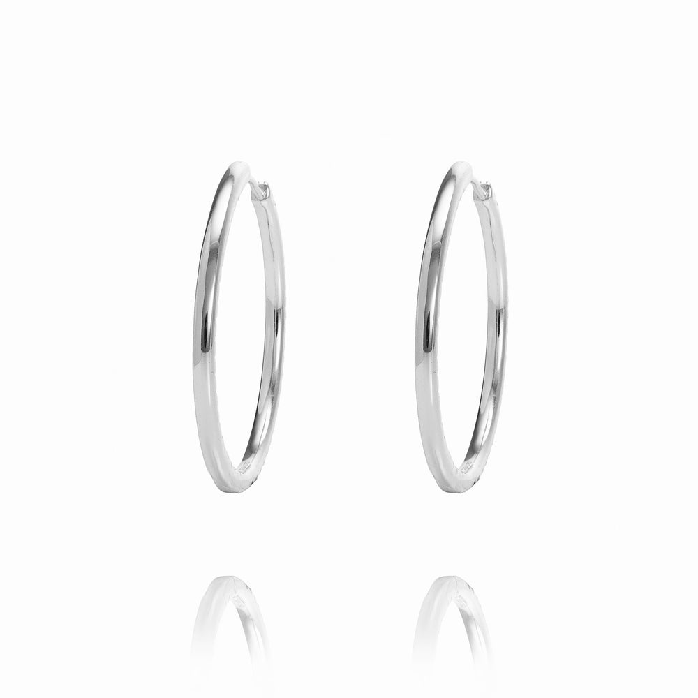 ALEA 2in1 - DIAMOND INSIDE OUTSIDE HOOPS - 925 Silber rhodiniert