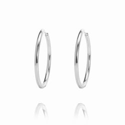 ALEA 2in1 - DIAMOND INSIDE OUTSIDE HOOPS - 925 Silber rhodiniert