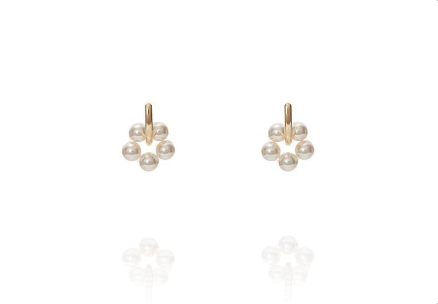 AZALEA Classic Pearl Earring - Mini Loop - Gold - CLASSYANDFABULOUS JEWELRY