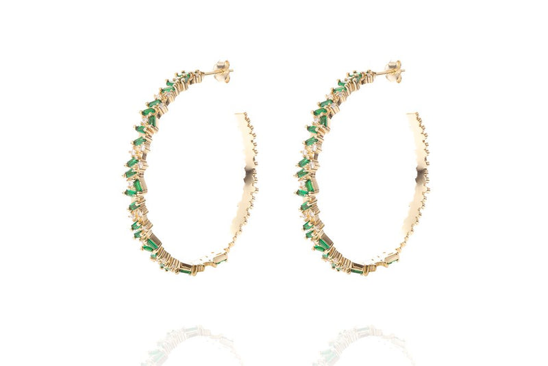 LORA BIG HOOPS - Emerald Grün/ Gold - LIMITIERT