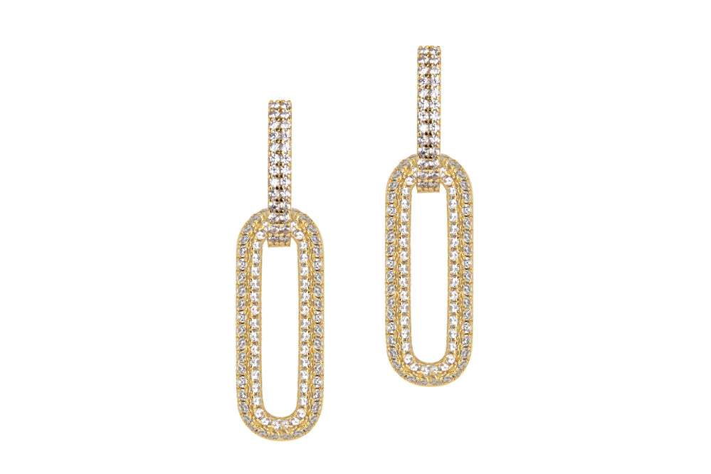 YVAZRA 2in1 FULL PAVÈ EARRINGS - GOLD