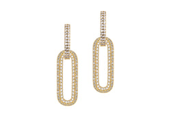 YVAZRA 2in1 FULL PAVÈ EARRINGS - GOLD
