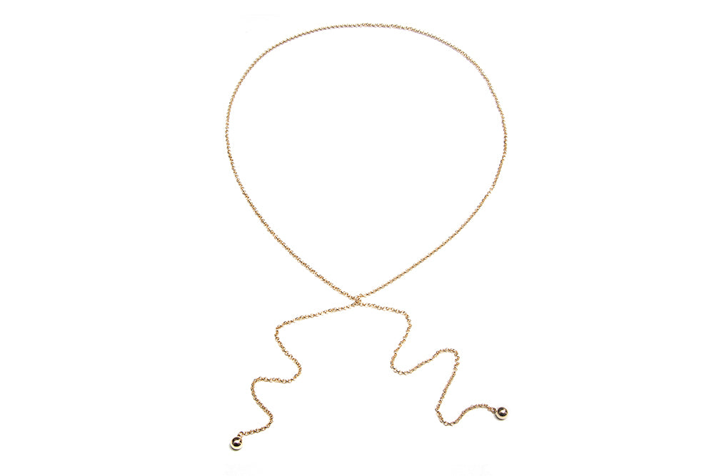 KEVA - Modern Tie Necklace - Gold - CLASSYANDFABULOUS JEWELRY