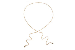 KEVA - Modern Tie Necklace - Gold - CLASSYANDFABULOUS JEWELRY