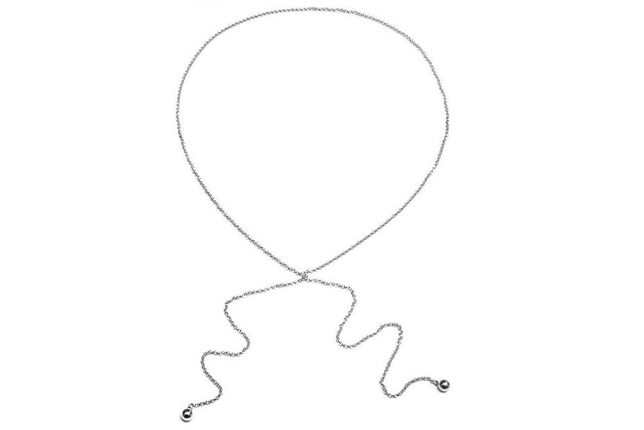 KEVA - Modern Tie Necklace - Silber - CLASSYANDFABULOUS JEWELRY